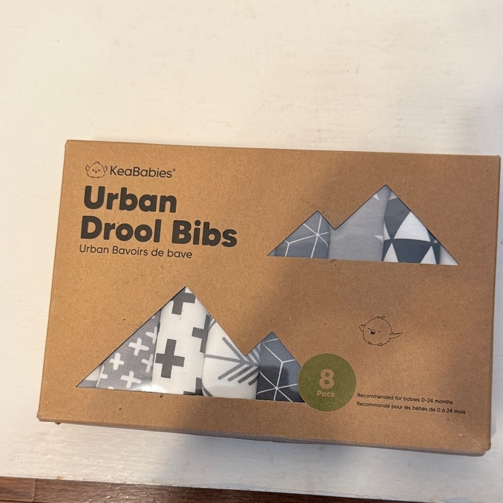KeaBabies Urban Drool Bibs - Gray and White